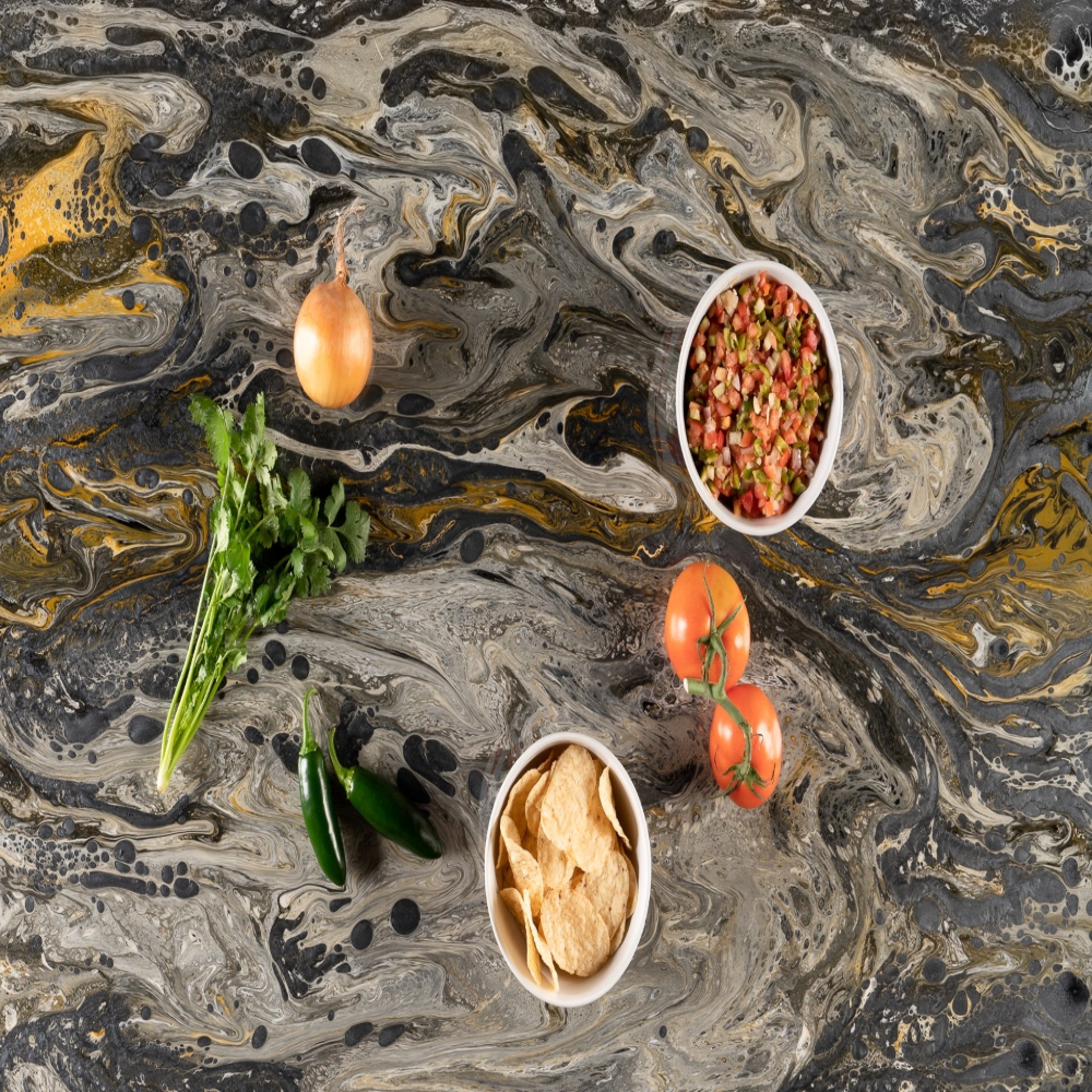 "Elegant Neutrals: SIERRA Resin Countertop - A Fusion of Titanium Metallic and Fusion Pigments