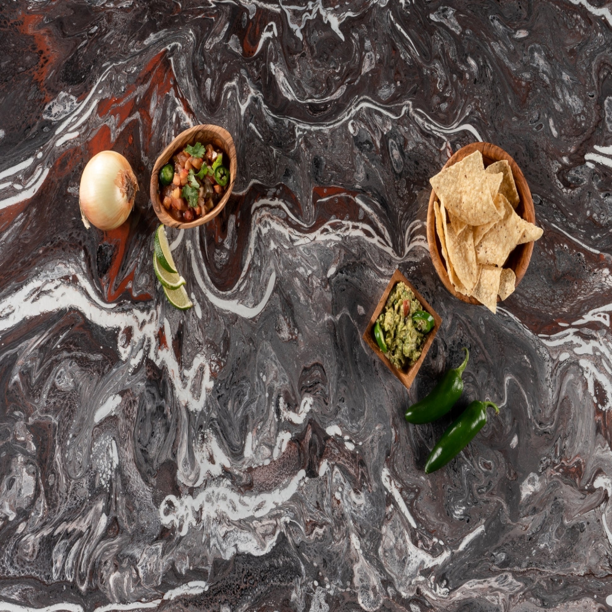 Artistic Veins: Paradiso - White, Black, and Copper Fusion Pigments for Nature-Inspired Beauty