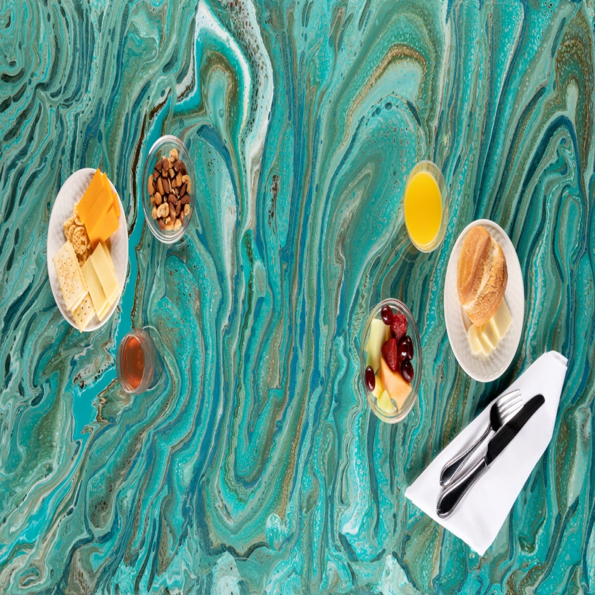 Unique Color Combination: MOJITO Resin Countertop