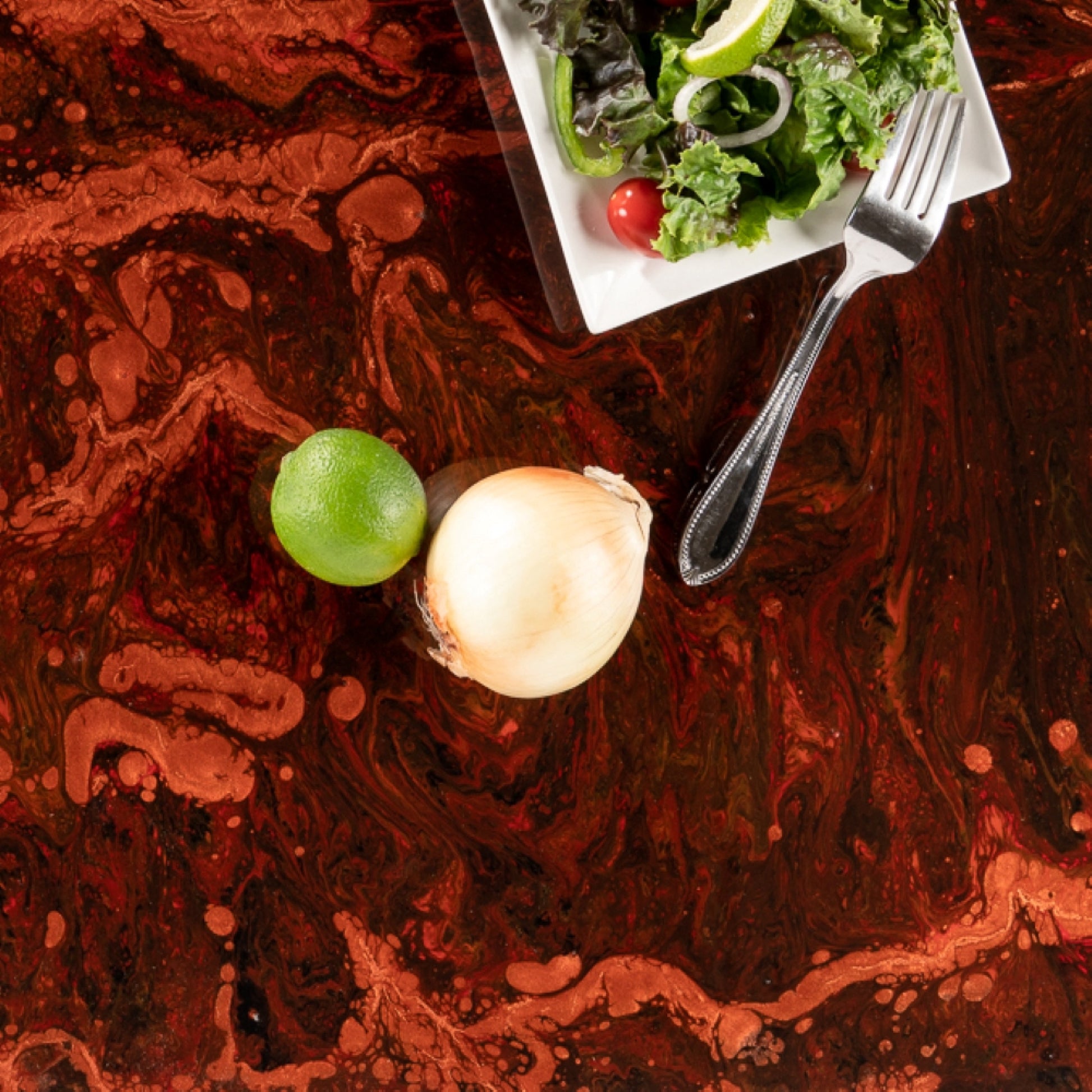 Vibrant Red and Orange Hues - AZUMA Fusion Resin Kit for Dynamic Countertops