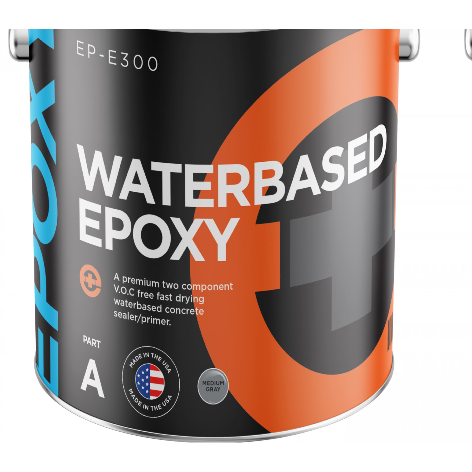 Medium Gray Water Based Epoxy 1-25 Gal Kit Coverage 400-500 SF Kit
