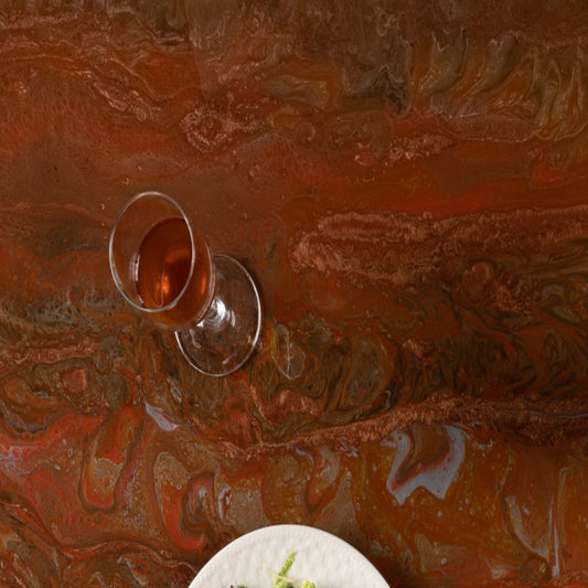 Jona Countertop Kit: A Fusion Surface masterpiece of rich Penny metallic undertone