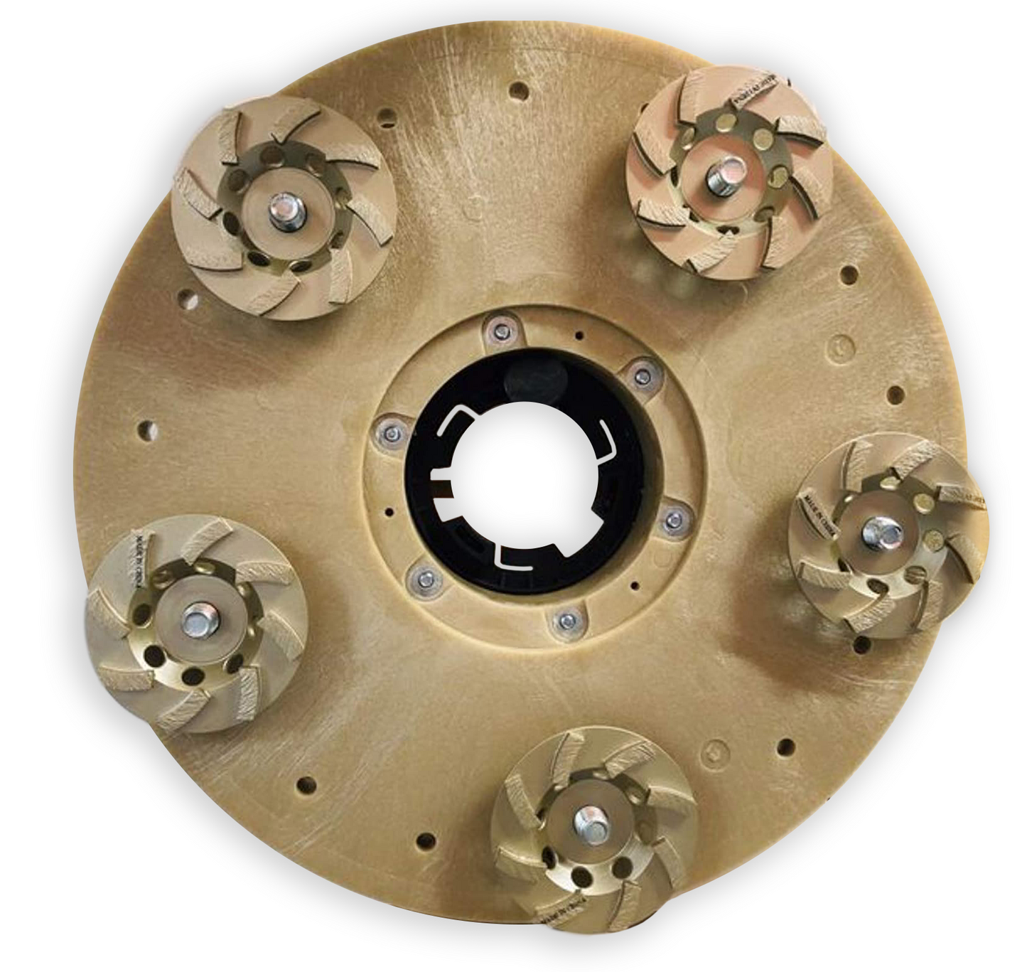 Concrete Grinding Plate for Swing Machines - Removal Tool for Concrete with 5 Cup Wheels