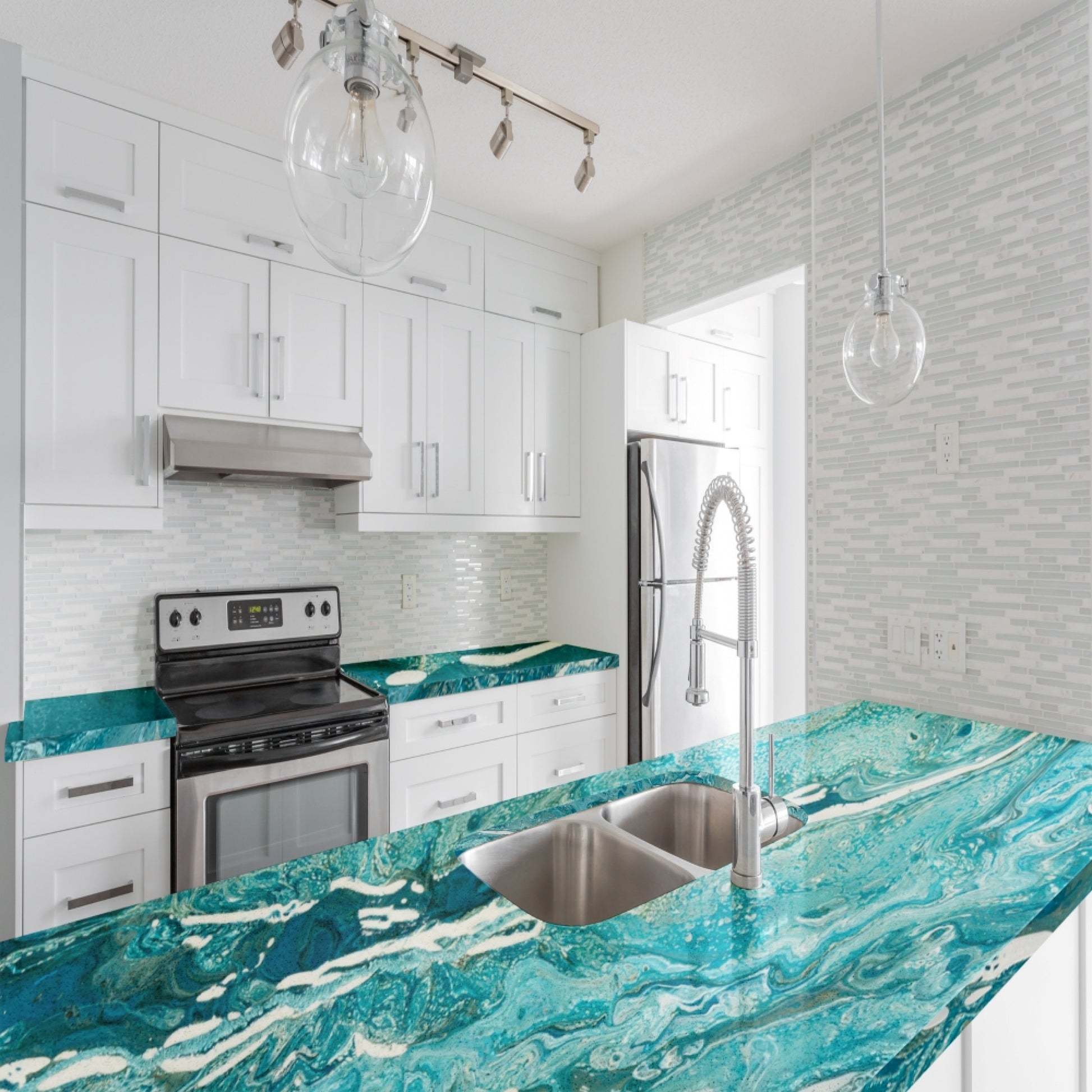 Unleash Creativity with AQUAMARINE - Epoxy Countertop Kit for Artistic Home Makeovers