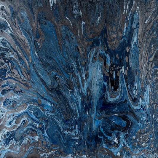 Malibu Countertop System: Base coat of Titanium epoxy with Black, White, and Blue Fusion Pigments