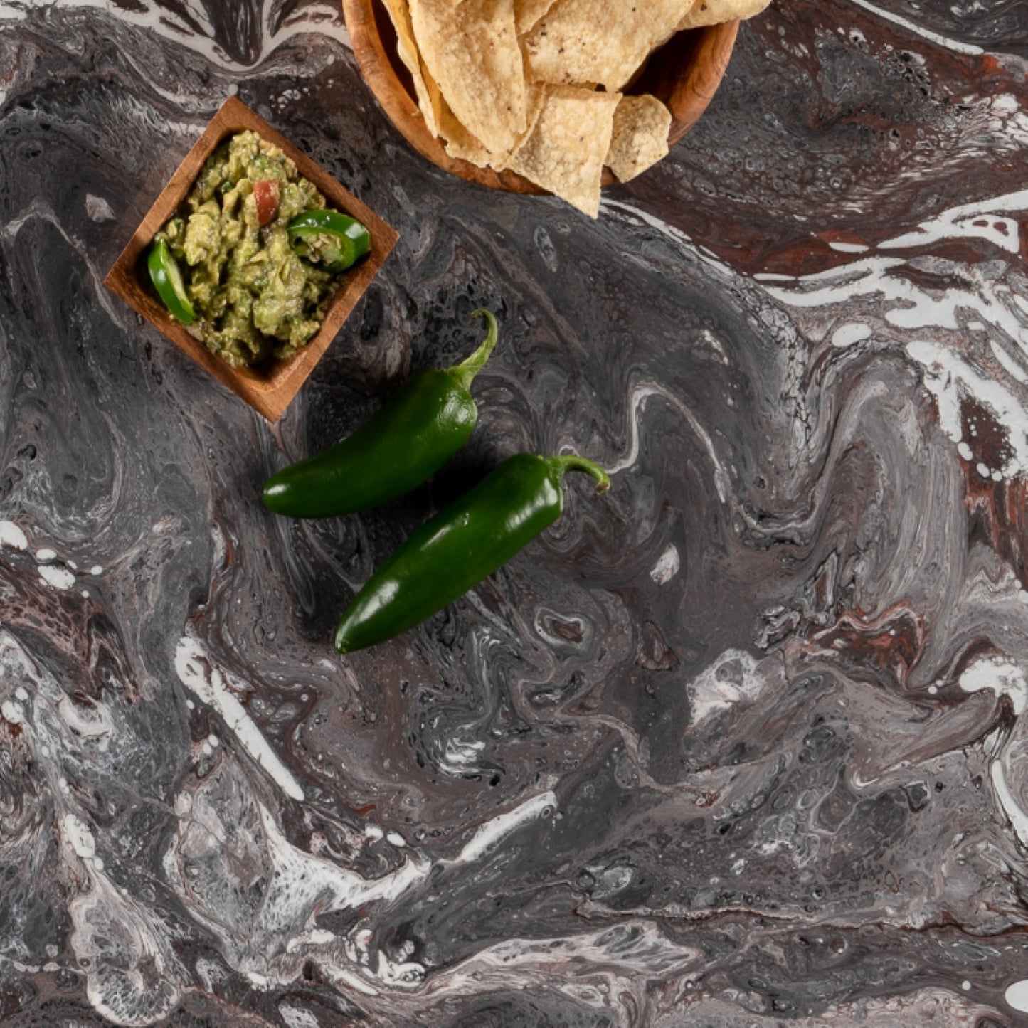 Functioning Art: PARADISO - Veins of Color Only Found in Nature with Polar White Metallic Epoxy