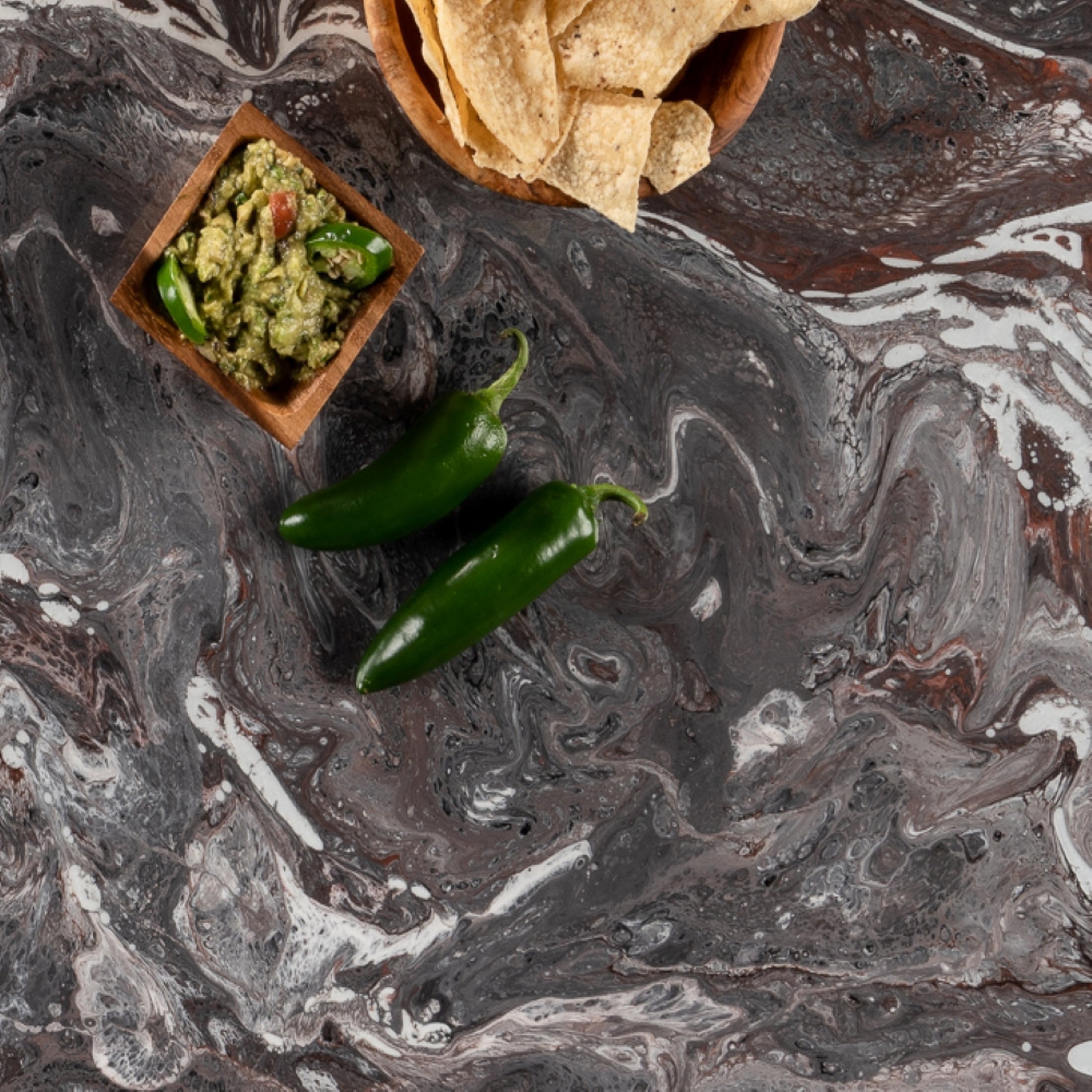 Functioning Art: PARADISO - Veins of Color Only Found in Nature with Polar White Metallic Epoxy