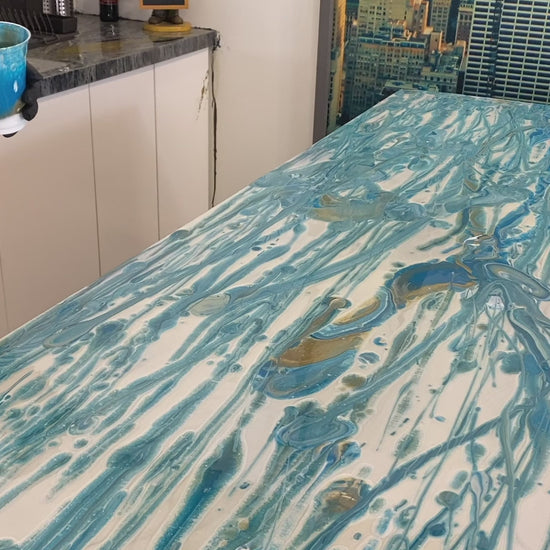 AQUAMARINE Epoxy Countertop Kit - Dive into a World of Lustrous Blue Excellence