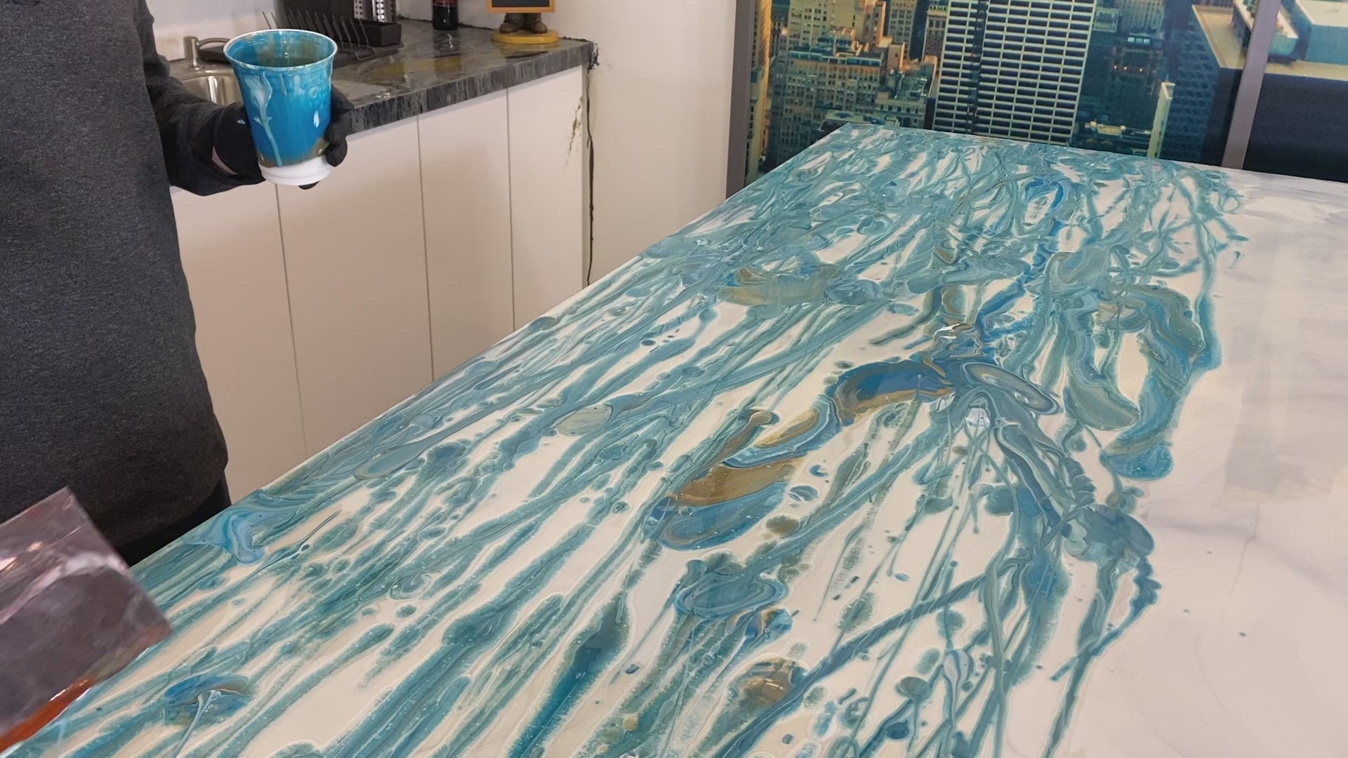 AQUAMARINE Epoxy Countertop Kit - Dive into a World of Lustrous Blue Excellence