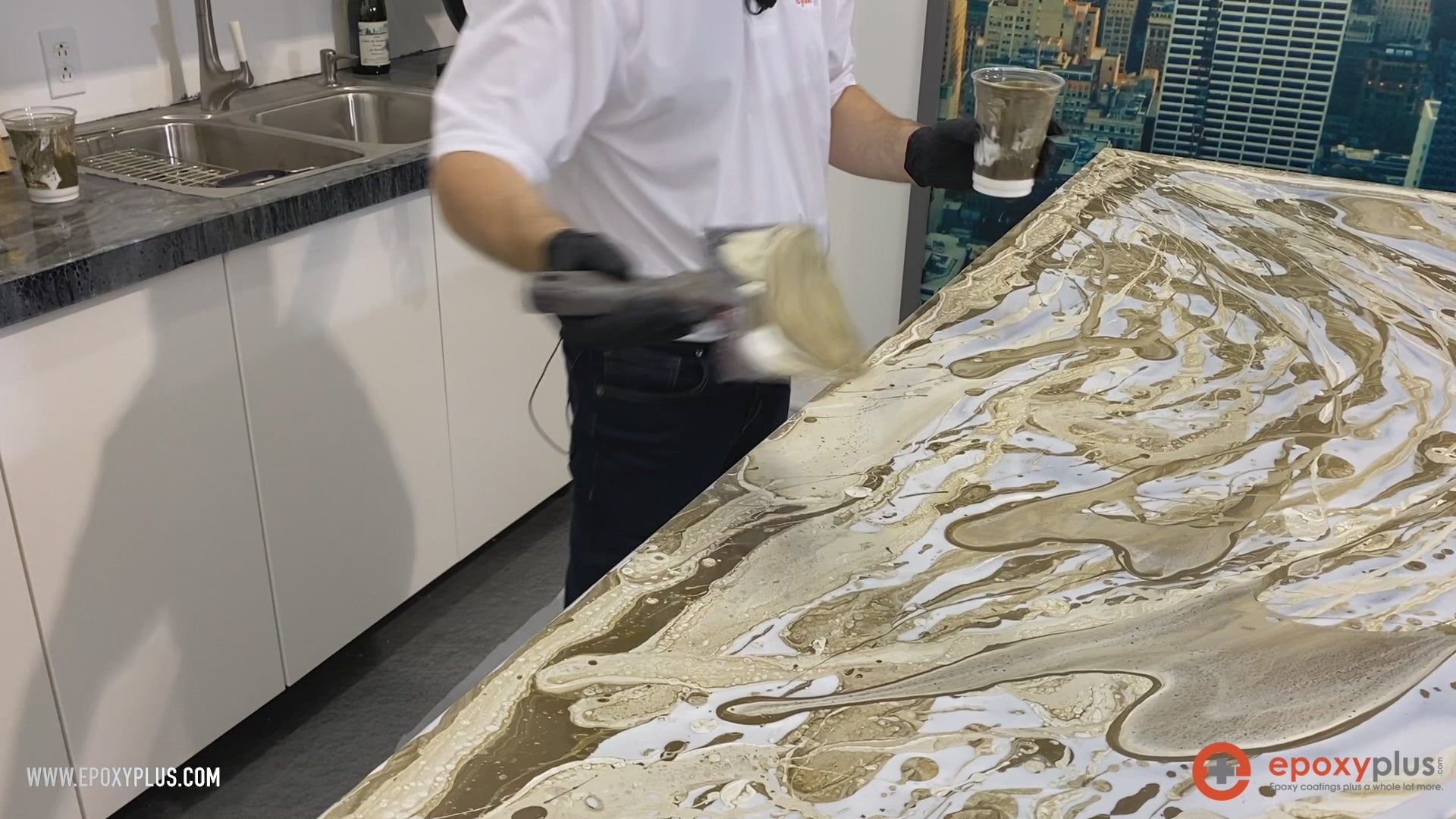 Pearl Metallic Base - Create Stunning Countertops with CAPPUCCINO Epoxy