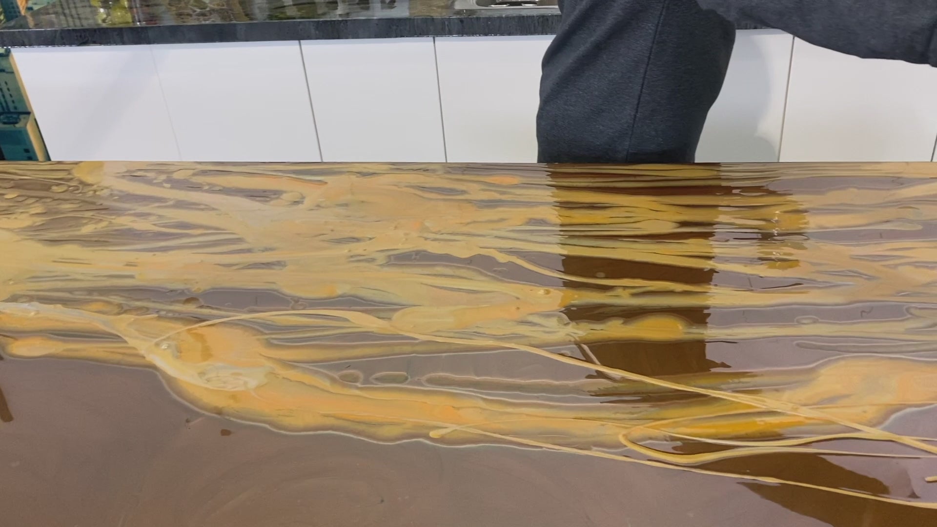 Elevate Surfaces: Jona countertop kit features Burnt Umber, Silver, and Orange Fusion Pigments