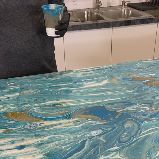 Elevate Your Kitchen Design - AQUAMARINE Epoxy Countertop Kit for a Luxurious Look