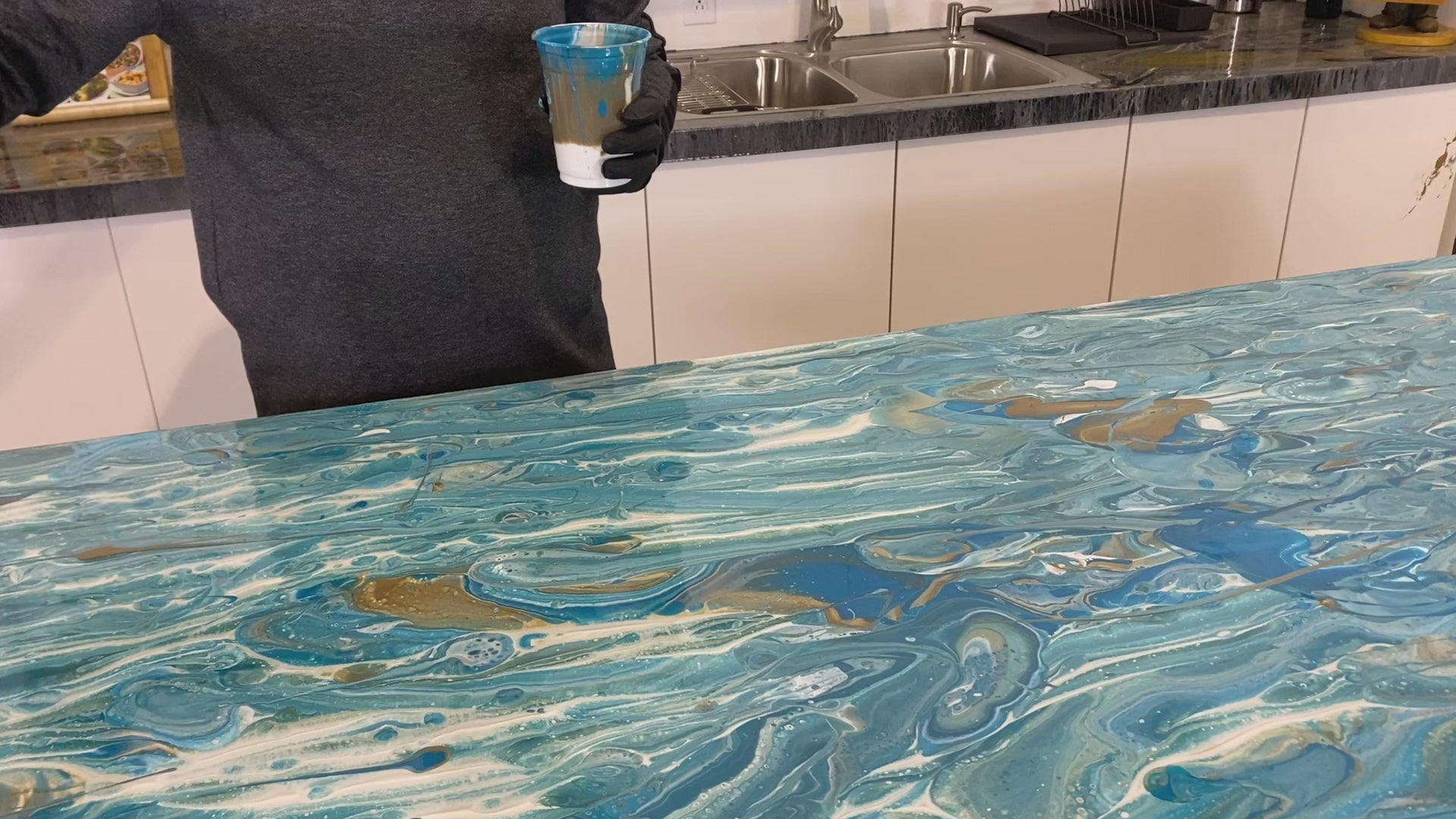 Elevate Your Kitchen Design - AQUAMARINE Epoxy Countertop Kit for a Luxurious Look
